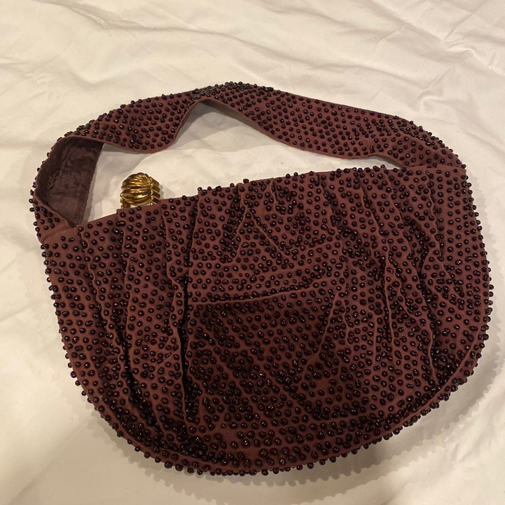 Vintage brown beaded purse